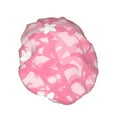 thumbnail image 2 of YFYANG Women's Double Waterproof Shower Cap, Pink Spring Pattern Reusable Hair Cap for All Hair Styles and Head Sizes, 2 of 9