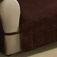 thumbnail image 2 of Innovative Textile Solutions 1-Piece Ultimate Faux Suede XL Sofa Furniture Cover Slipcover, Chocolate, 2 of 2