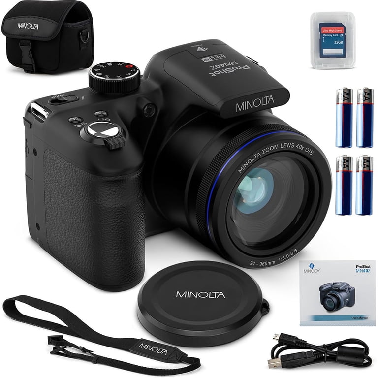 【O-895】カメラセット MINOLTA オリンパス ストロボ ジャンク Minolta ProShot MN40Z 20MP Full HD Camera with 40x Optical Zoom