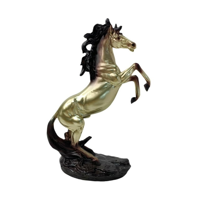 Estatua de caballo para decoración de mesa de oficina, coleccionable, regalo de inauguración de la casa, adorno de caballo Dorado