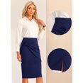 thumbnail image 2 of DARING DIVA Women's High Waist Pencil Work Bodycon Skirt X-Large Dark Blue, 2 of 5