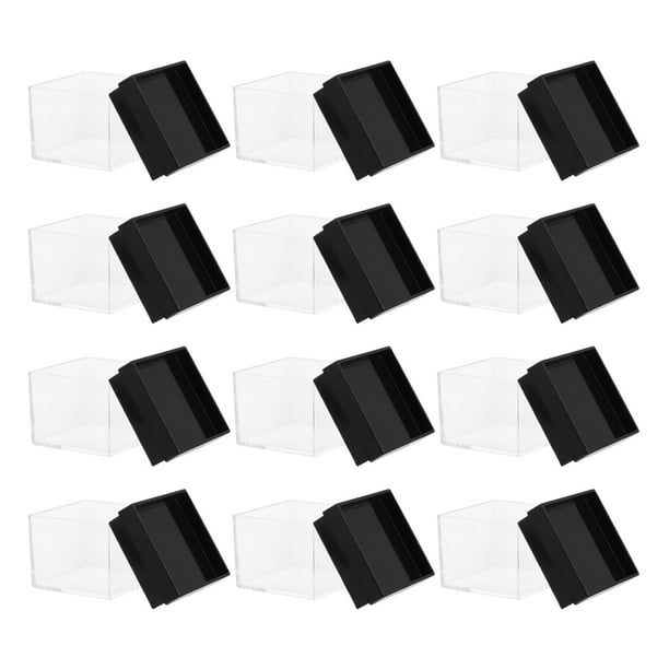 Juego De 4 Cajas Transparentes Cuadradas De 3.5 Cm Para Minerales, Muestras O Figuras, Organizador Y Vitrina De Plástico