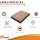 thumbnail image 4 of Piso Deck Tipo Madera WPC Exterior Reforzado PVC Tablón Exterior Tabla Madera Sintética para Jardín, Patio, Terraza, Muro 5 Duelas 244cmx14cm (TECA), 4 of 7