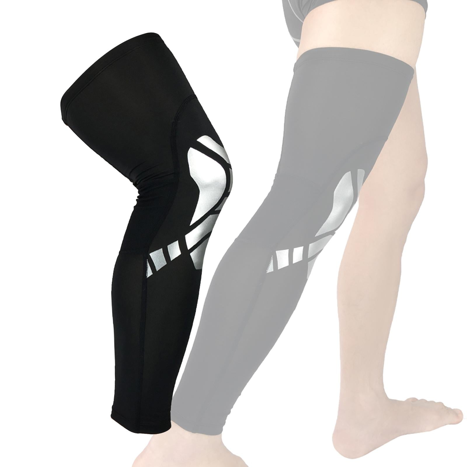 Baoblaze 3x1X Knee Sleeve Compression Brace Support Sport Joint Pain Arthritis Relief Black and Sliver XL 3 Pcs