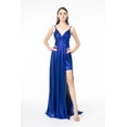 thumbnail image 3 of Women's Elizabeth K Glossy Spaghetti Strap Gown Gl2927 Royal Blue Size 3XL, 3 of 5