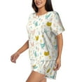 thumbnail image 2 of Kdxio Chicken Print Pajamas Sets for Women Short-Sleeved Pjs with Lounge Shorts Two Piece Sleepwear S-4XL, 2 of 9
