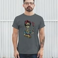 thumbnail image 3 of Tee Hunt Frida Kahlo Sugar Skull T-Shirt Calavera Day of The Dead Men's Tee, Charcoal, XX-Large, 3 of 5