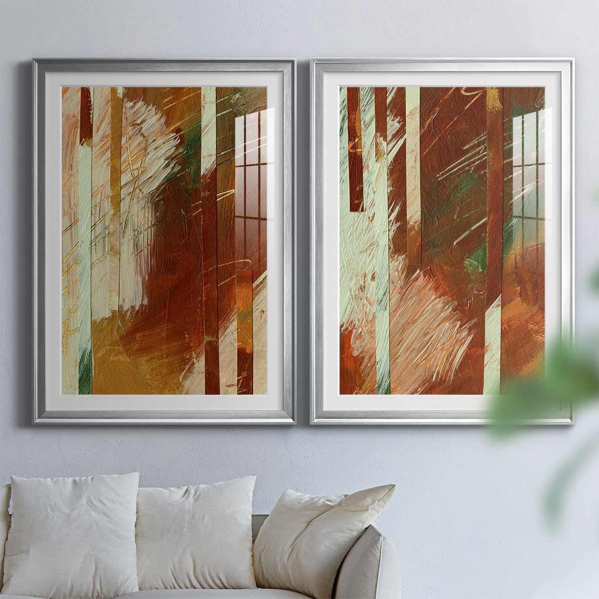Wexford Home Wheaten I Premium Framed Print, 30.5" x 42.5" - Ready to Hang, Silver (Set of 2)