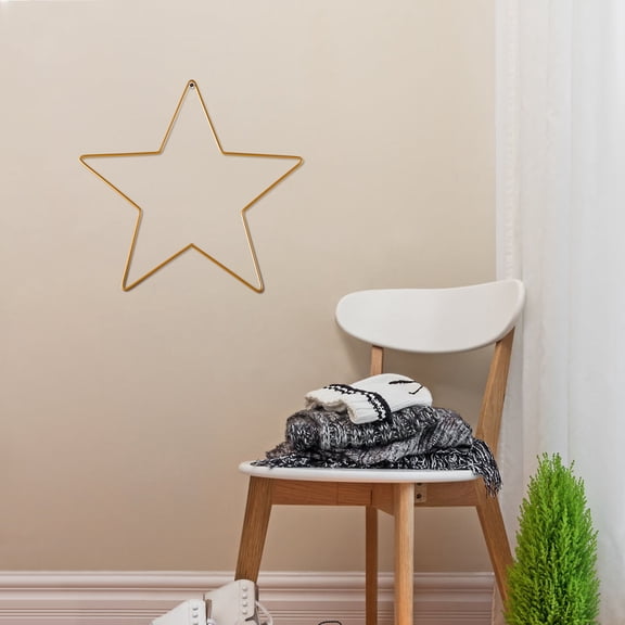 UPKOCH Star Shape Frame Wire Stars For Crafts Golden 1Pack Hanging Decoration For Christmas Wedding Friends