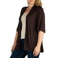 thumbnail image 3 of 24/7 Comfort Apparel Women's Plus Size Elbow Length Sleeve Open Front Cardigan, 3 of 4