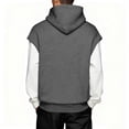 thumbnail image 6 of ZCFZJW Fake Two Piece Hoodies for Men Lightweight Casual Patchwork Long Sleeve Quarter Zip up Hooded Pullover Sweatshirts Fashion Splicing Hoodie Tops with Pockets Dark Gray M, 6 of 7