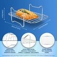 thumbnail image 2 of Ikoopy Air Fryer Rack for Double Basket Air Fryers Stainless Steel Grilling Rack Air Fryer Accessories Cooking Rack Toast Rack for Oven Microwave Baking Roasting, 2 of 8