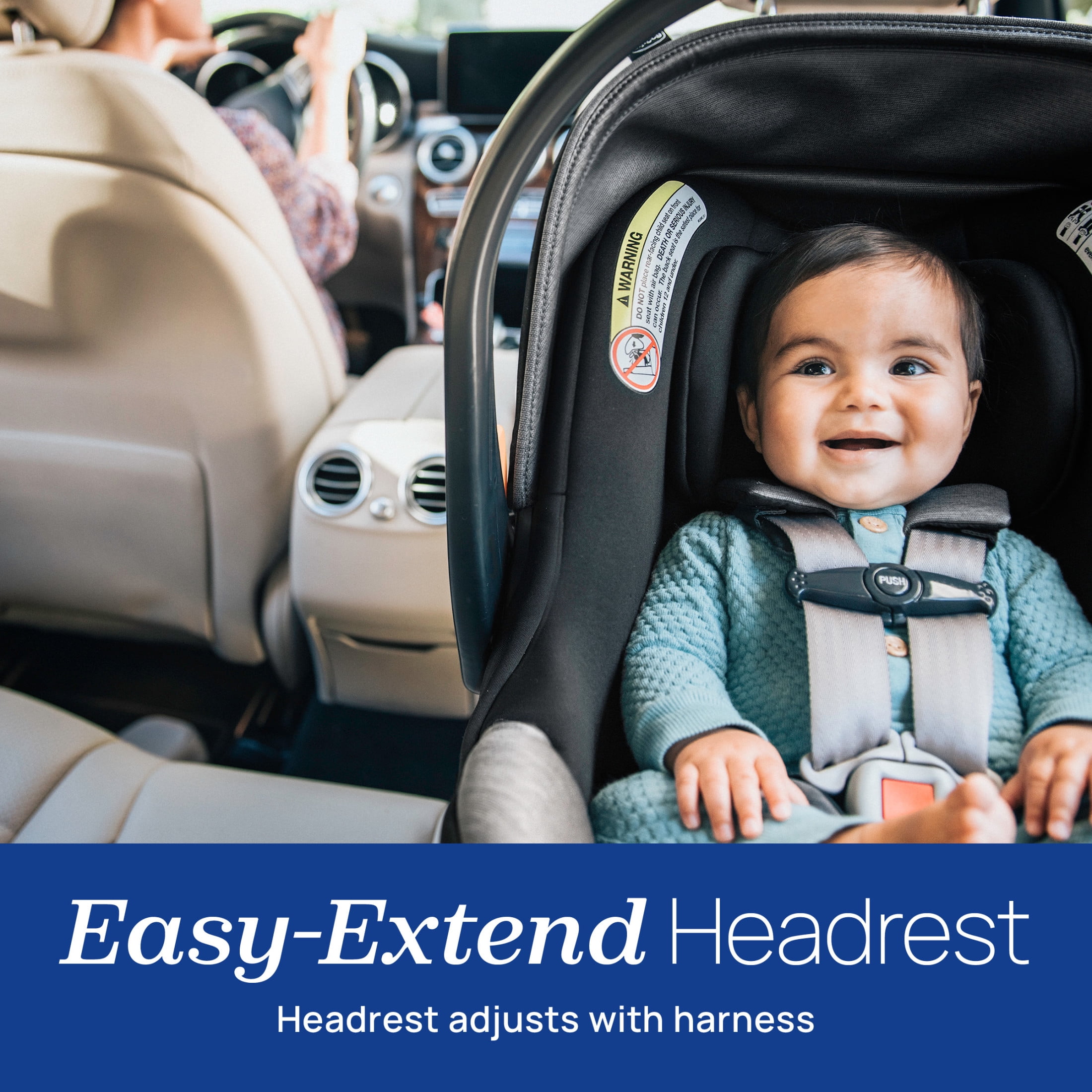 Chicco KeyFit® Max Zip ClearTex® Extended-Use Infant Car Seat and Stay-in-Car Base, Rear-Facing, 1-Hand Adjust Handle, Zip-Open Privacy Shield - Sierra (Beige), New