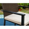 thumbnail image 6 of MF Studio 6-Piece Patio Furniture Set with Umbrella, Wicker Chairs & Square Table for Dinner, Party & Conversation, Brown & Beige, 6 of 18