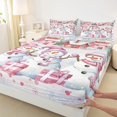 thumbnail image 3 of Manfei Western Christmas Gifts Twin Sheet Set,Pink Snowman,Happy New Year,3-Piece Cozy, 3 of 7