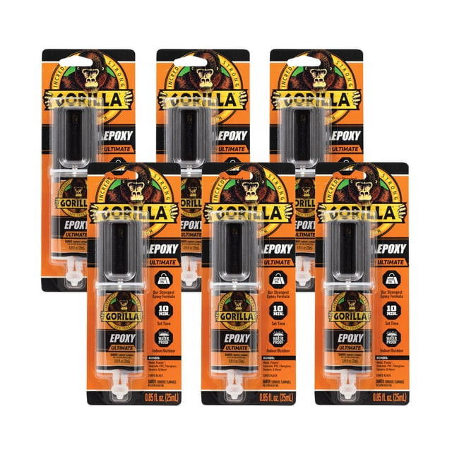 Jeringa impermeable Epoxy Gorilla Ultimate de 25 ml paquete de 6