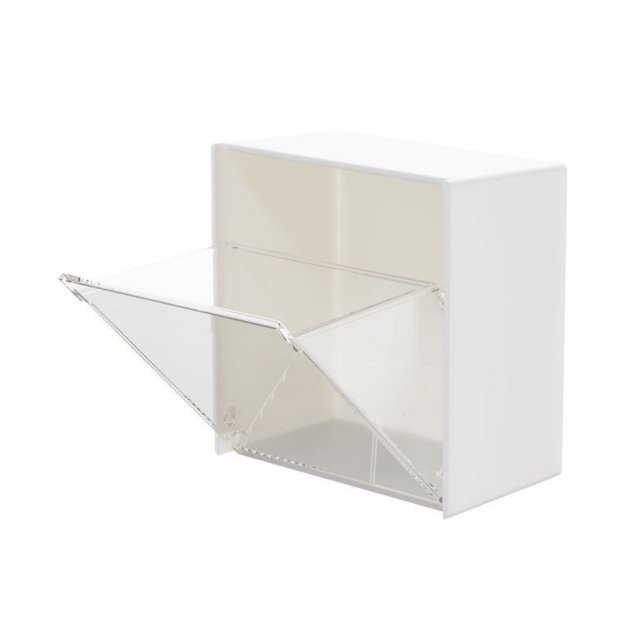 Wall Mounted Cotton Swab Storage Box,Wall Mounted Clamshell Storage Wall Mounted Cotton Pads Holder Dispenser Wall Mounted Cotton Swab Holder Breakthrough Technology