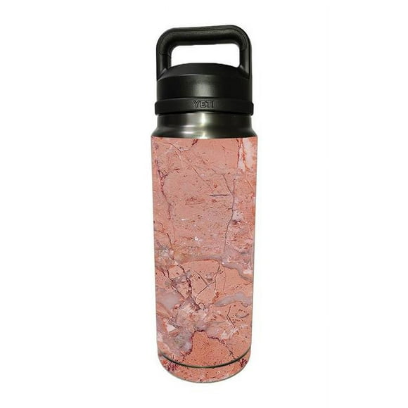 MightySkins YERABOT26-Pink Marble Skin Compatible with YETI Rambler 26 oz Bottle - Pink Marble