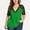 Green, variant on TIHLMK Ladies Tops and Blouses Plus Size Womens Casual Half Sleeve Solid Lace V-Neck Splicing T-shirt Net Yarn Tops Green