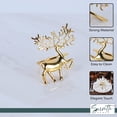 thumbnail image 5 of Servette Home Metal Gold Prancing Reindeer Christmas Napkin Rings Set of 4, for Women, 5 of 7