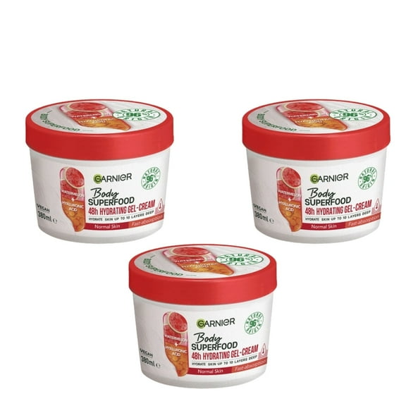 Garnier Superfood Watermelon & Hyaluronic Acid Body Cream 380ml 3 Pack