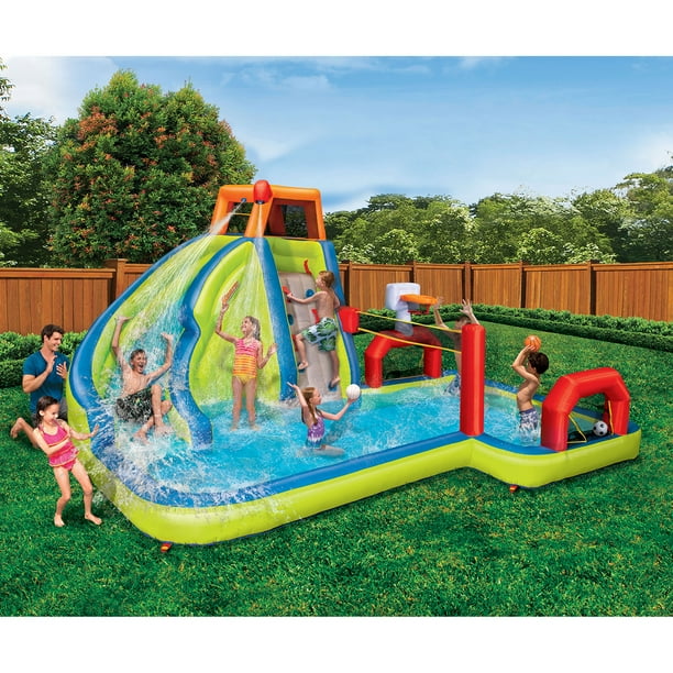 Homcom 16 5 X 5 Foam Floating Water Pad Swim Mat Blue White Red Walmart Com Walmart Com