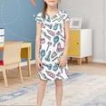 thumbnail image 2 of Mercatoo Toddler Girl Short Sleeve Round Neck Hair Dryer Scissors Print Dress Girls Summer Casual Beach Dress 3 to 12 Year, 2 of 6