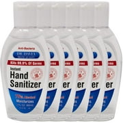 Dr. Davey Hand Sanitizer Gel, 75% Ethyl Alcohol, 6 Pack of 2oz (60ml) Travel Size Bottles