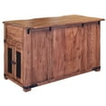 thumbnail image 2 of Umey 60 Inch 3 Drawer Kitchen Island, 4 Doors, Towel Bar, Brown Solid Wood, 2 of 4