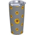 thumbnail image 2 of Sunflower Plaid 20 oz Travel Tumbler with Lid and Straw Insulated Coffee Mug Double Wall Vacuum Ice Coffee Cup Reusable Water Bottle Gifts for Women Men, 2 of 6