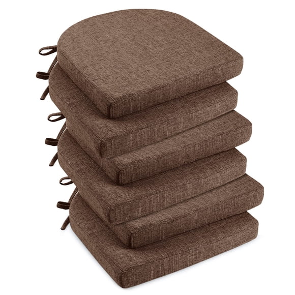 downluxe Coussins de Chaise d'Intérieur pour Chaises de Salle à Manger, Coussins de Chaise de Cuisine en Mousse Texturée Douce et Confortable avec Attaches et Dos Antidérapant, 16 Pouces x 16 Pouces x 2