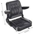 thumbnail image 5 of Tractor Seat, Lawn Mower Seat Seat with Armrests Durable Universal Replacement Seat for Excavator, Backhoe, Dozer Tractors, Forklifts, Heavy Equipment (Black), 5 of 9