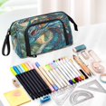 thumbnail image 5 of Nylon Fish Mouth Pencil Case with Large Capacity Zipper Pencil Pouch Stained Glass Dragon Pencil Bag Organizers, 5 of 7