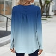 thumbnail image 4 of jobturf Henley Shirts for Women Casual Loose Pleated Front Tunic Tops Soft Comfy Basic Tees Fall Spring Fashion Gradient Long Sleeve Blouses, 4 of 6