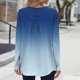 thumbnail image 4 of Neewe Women Tops Loose Fit Long Sleeve Round Neck Button T Shirts Business Casual Blouses Dressy Fall Fashion Work Clothes, 4 of 6