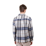 Brooklyn Cloth Men’s Heavyweight Flannel Shacket, Check Pattern, Button Front Closure, Warm, Ivory, Small
