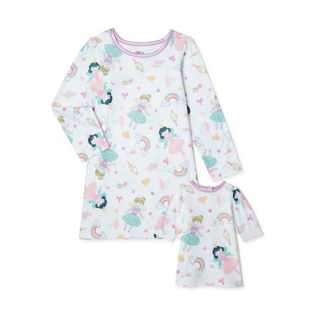 PJ & Me Toddler Girl Doll & Me Pajama Nightgown, Sizes 2T-5T