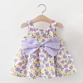 thumbnail image 4 of Ruyang Flower Girls Smocked Dress with Bow Floral Print Sleeveless Square Neck Pleated Dresses Ruffles Cute Birthday Dress, 4 of 4