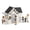 Beige Nordic Cottage, variant on Jocisland Kids Outdoor Wooden Playhouse with Kitchen Set, Mailbox & Doorbell, Durable Wood Construction for 3–8 Years Old Boys & Girls