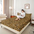 thumbnail image 4 of Feelyou Cheetah Leopard Print Full Size Sheets, Gold Bling Art Bed Sheets, Chic Polka Dot Abstract Sheet Sets, Lightweight Room Decor, 4-Piece, 4 of 7