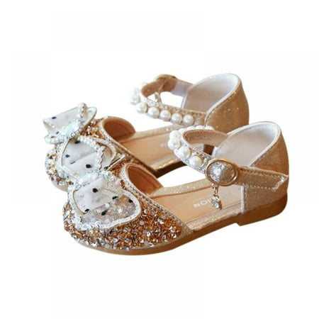 

Linen Purity Girls Sandals Cute Princess Style Sequin Gemstone Pearl Non-slip Kid Shoes Summer Children s Girls Open Toe Beach Sandal