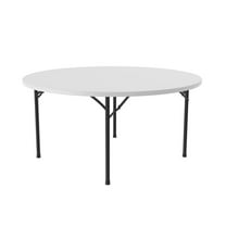 Correll 60"W x 60"D Economy Blow-Molded Plastic Folding Table in Gray Granite