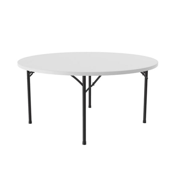 Correll 60"W x 60"D Economy Blow-Molded Plastic Folding Table in Gray Granite