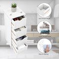 thumbnail image 3 of VINGLI 4-Drawer White Wooden Storage Cabinet, Bathroom/Living Room Organizer, 3 of 10