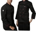 thumbnail image 1 of jesticaly for Chef Jacket Unisex-Adult Long Sleeved Sweat Absorbing Cooking Uniform Black XXL, 1 of 6