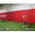 thumbnail image 2 of PowerNet Portable Sports Net for Protection, Soccer, Lacrosse & Volleyball Rebounder, Softball Baseball Net, Basketball Net, Indoor Outdoor Safety Net, Backyard & Garage Backstop (21.5x11.5FT, Red), 2 of 5
