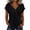Black, variant on Womens Short Sleeve Blouse V Neck Wrap Front Button Rolled Casual Dailywear(Gray/M)