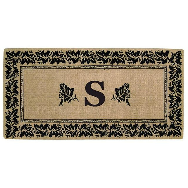 Nedia Home VYS3672 36 x 72 Po Vigne Résistant en Fibre de Coco Porte Mat&44; Monogramme S - Bronzage Naturel & Noir