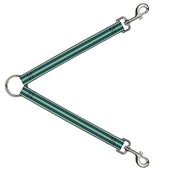 Buckle-Down Leash Splitter - Stripes Pastel Green Olive - 1" Wide - 30" Length