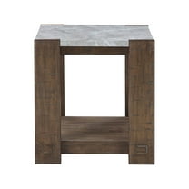 Steve Silver Libby Indoor 30.25" H Sintered Stone End Table with Storage, Dusty Caramel